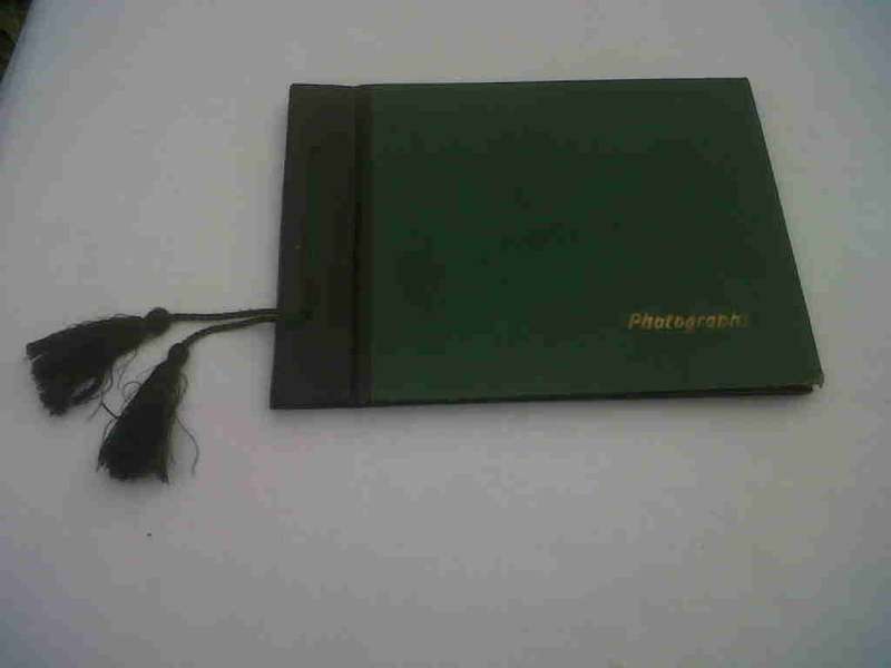 OLD GREEN COVERED PHOTO ALBUM