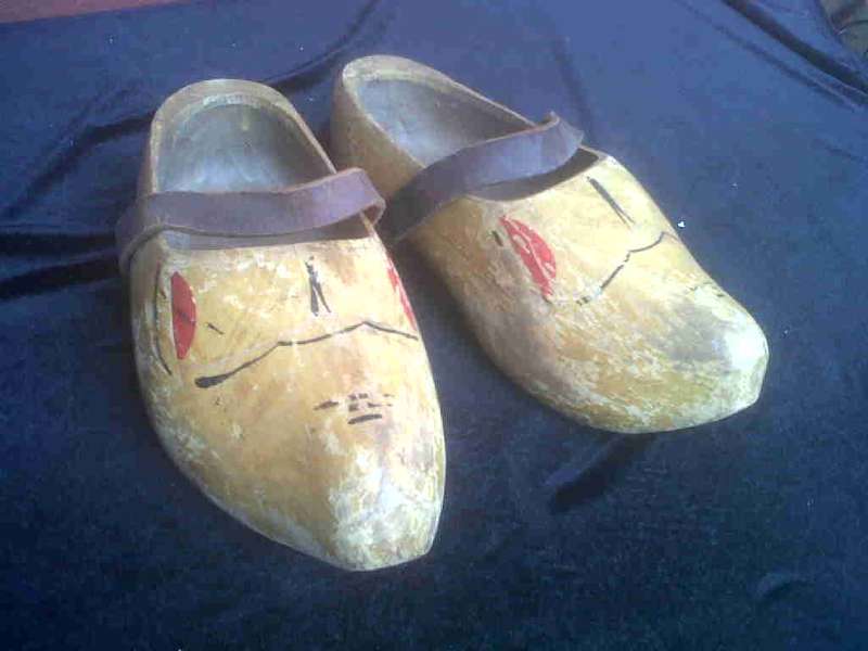 OLD PAIR OF WOODEN CLOGGS