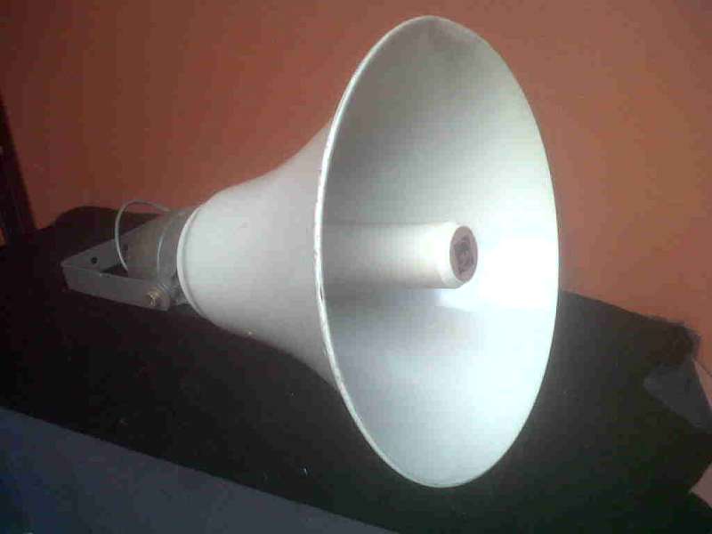 Large old loud speaker.