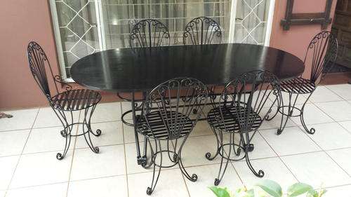 Large 6 seater wrought iron patio set