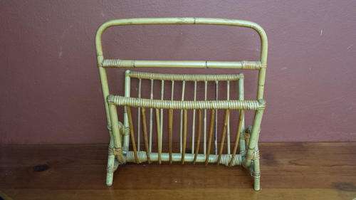 Old cane magazine rack.