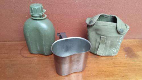 Old army water bottle and cup.