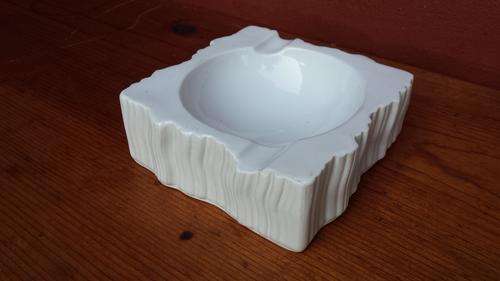 Large milk glass Israeli ashtray.