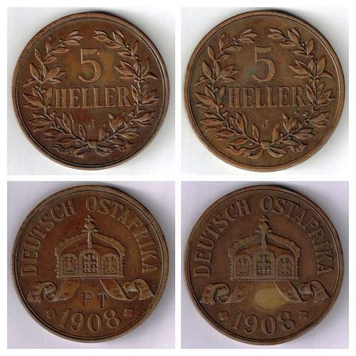 Collection of German East Africa (Deutsch-Ostafrika) Coins and Exumonia
