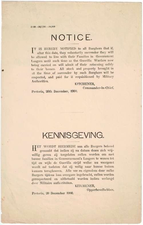Anglo-Boer War and ZAR Interest Auction: Kitcheners Proclamation of December 20, 1900.