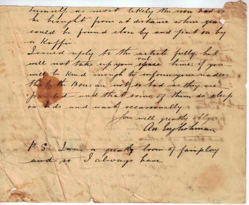 An original manuscript letter, circa late 1899 (in the run-up to Anglo-Boer War)