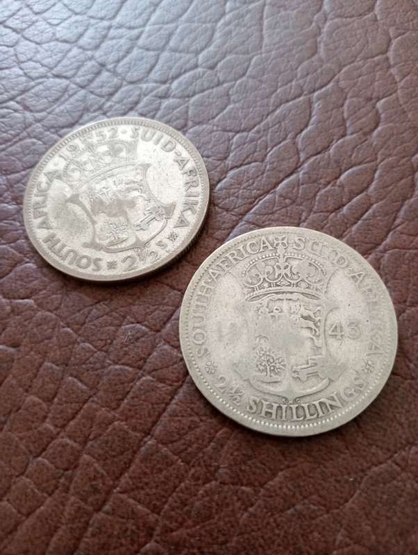 Pair of Union Silver 2,5 Shillings