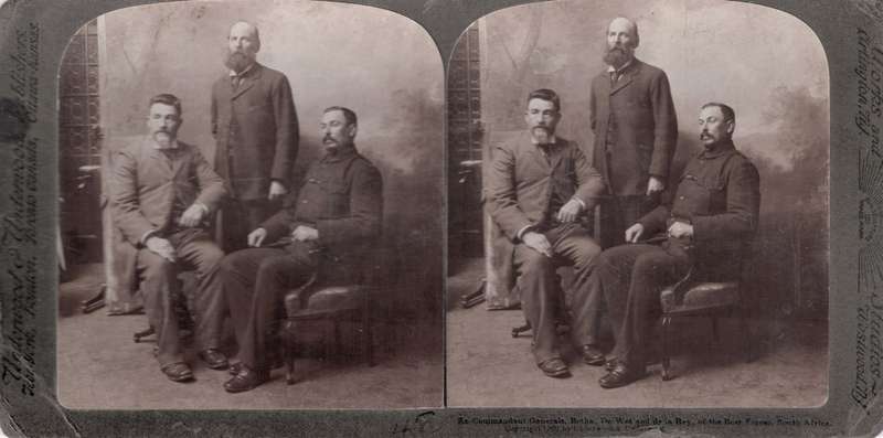 Antique Stereoview Card of the Boer War Glorious Trio