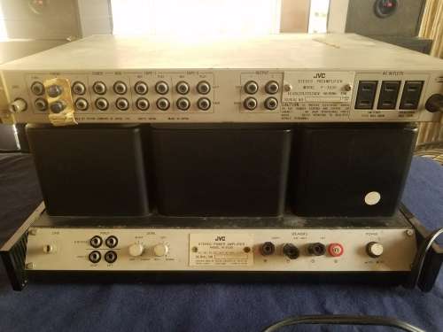 JVC M-3030 DC Stereo Power Amplifier + Pre-Amp + Sony Quadrophonic speakers