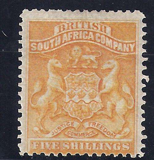 BRITISH SOUTH AFRICA COMPANY - 1890 5sh Yellow SG 8