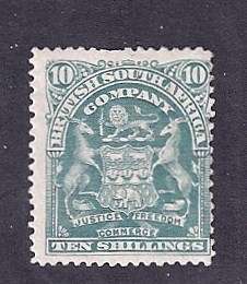 1898-1908 10/- GREEN MLH