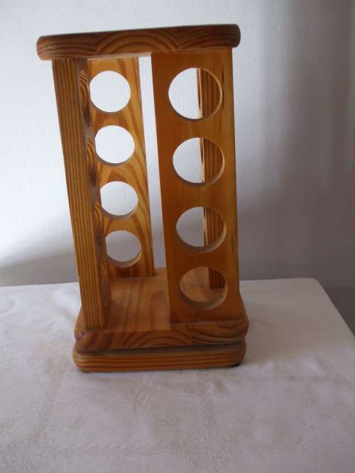 Wooden Revolving Spice Rack for 16 bottles