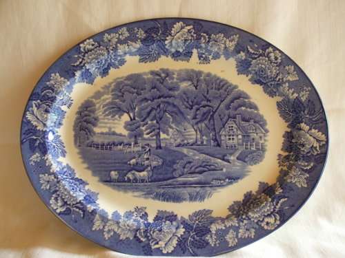 Vintage Enoch Woods 'English Scenery' Meat Platter - Medium Size