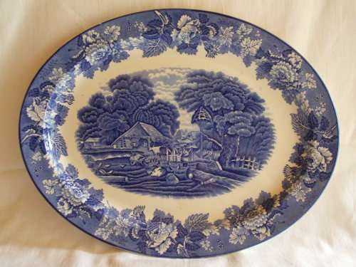 Vintage Enoch Woods 'English Scenery' Meat Platter - Large Size