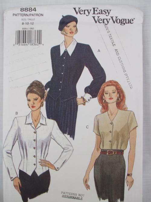 Vogue Blouse Pattern sizes 8-10-12 (unused)