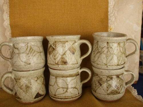 Set of 6 Pottery Coffee mugs