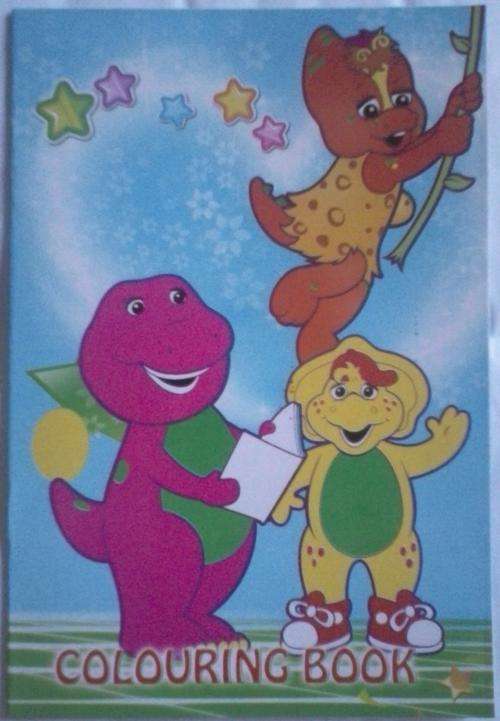 BARNEY COLOURING & STICKER BOOK & 12 COLOR PENCILS FREE!!!