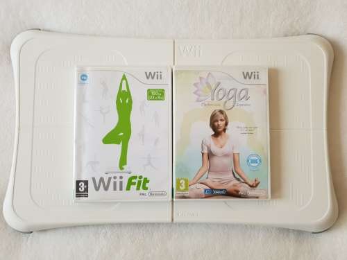 Nintendo Wii Balance Board + 2 Fitness Games(Wii Fit & Yoga)