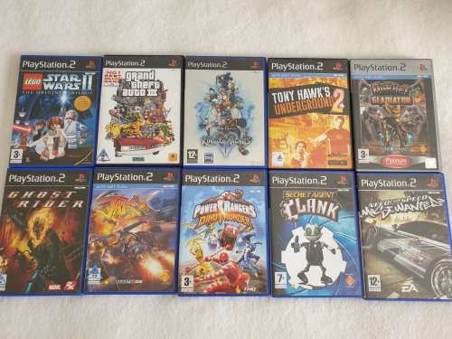 Playstation 2 Slim Console + 10 Games + Memory Card