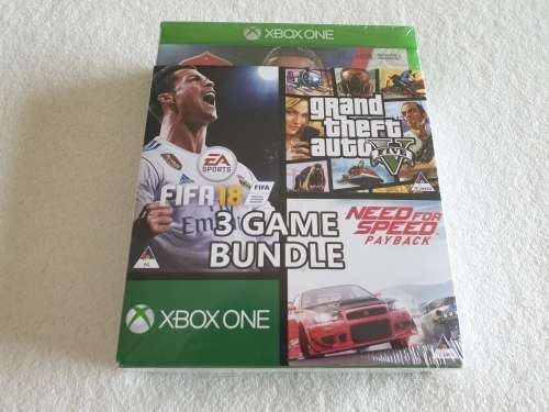 Grand Theft Auto V, Need For Speed Payback, Fifa 18 - Xbox One Game Bundle
