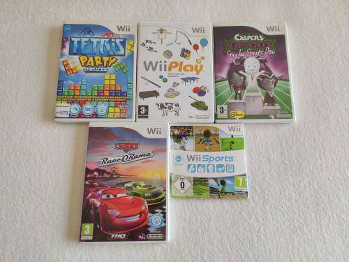 Nintendo Wii Console + 5 Games + Original Box