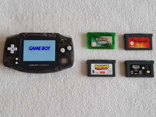 Nintendo Game Boy Advance Console (IPS Screen)  + 4 Games