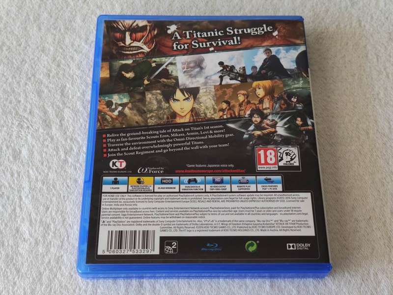 Attack On Titan: Wings Of  Freedom - PS4/Playstation 4 Game