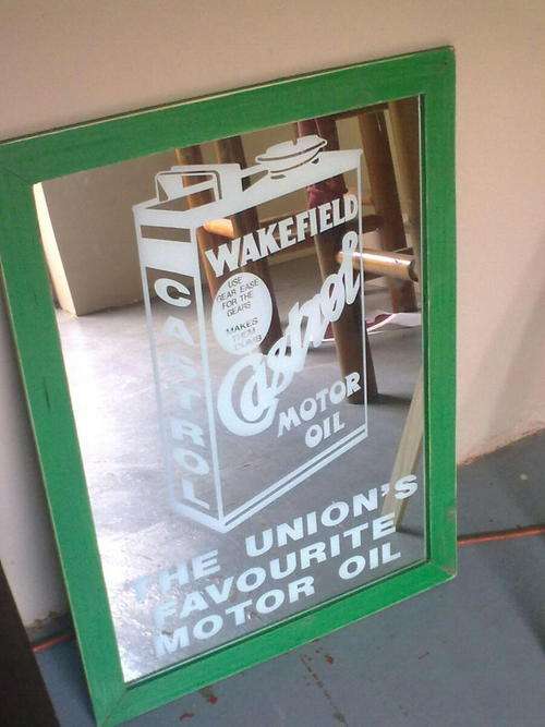 Vintage style Castrol mirror!