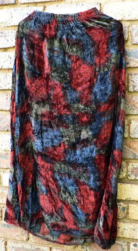 Vintage long polyester velour skirt - Free size - S - L