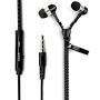 bass zip earphones - blk