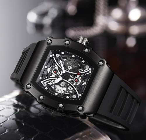 Black IP plated gents watch. **Pre-order item**