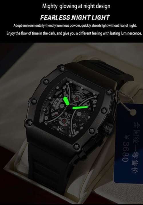 Black IP plated gents watch. **Pre-order item**