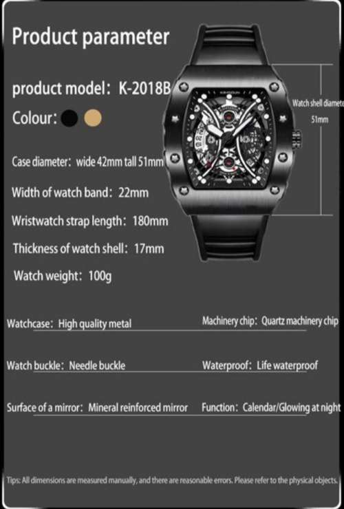 Black IP plated gents watch. **Pre-order item**