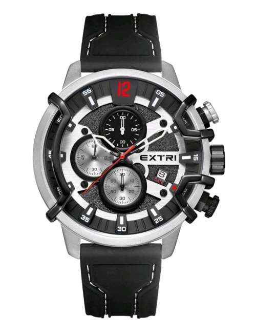 EXTRI! SPORTY CHRONO AND STEEL WATCH
