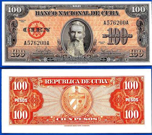 Cuba 100 Pesos 1959 Caribe Aguilera Banknote