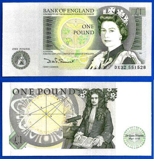 Great Britain 1 Pound 1981 1984 UNC Queen Pounds United Kingdom Banknote