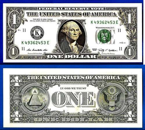 USA 1 Dollar 2009 UNC Mint Dallas K11 Suffix E Dollars United States of America