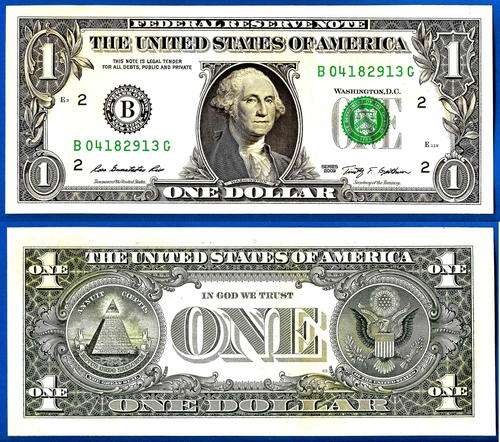 USA 1 Dollar 2009 UNC Mint New York B2 Suffix G Dollars United States of America