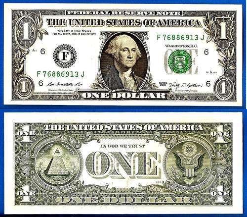 USA 1 Dollar 2009 UNC Mint Atlanta F6 Suffix J Dollars United States of America