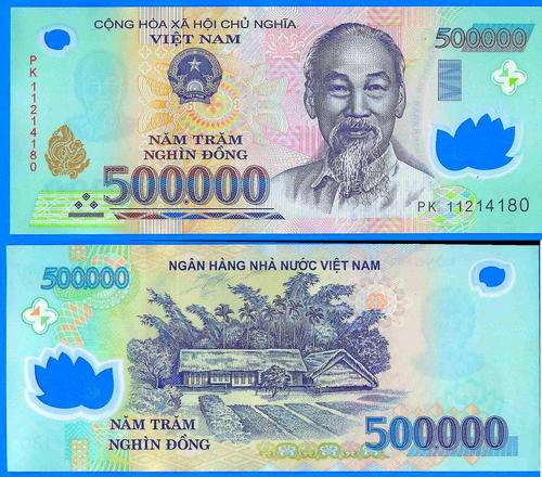 Vietnam 500000 Dong 2011 UNC Prefix PK Asia Polymer Banknote