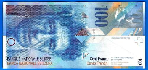 Switzerland 100 Francs 2010 Frcs CHF Giacometti Central Europe Banknote