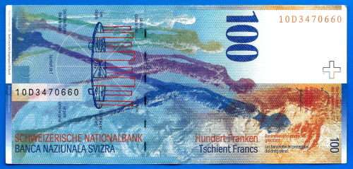 Switzerland 100 Francs 2010 Frcs CHF Giacometti Central Europe Banknote