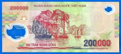 Vietnam 200000 Dong 2018 Prefix IX Boat Asia Polymer Banknote