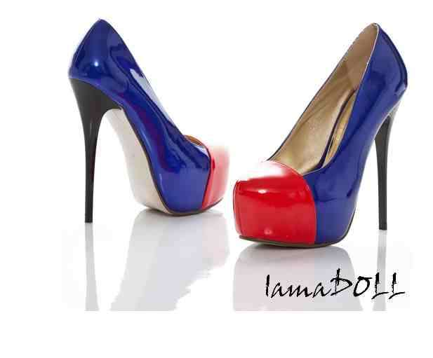 Blue Suit Style High Heel Shoes ( Size 4 - 6 )