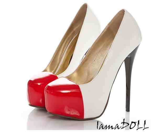 WHITE Suit Style High Heel Shoes ( Size 4 - 6 )
