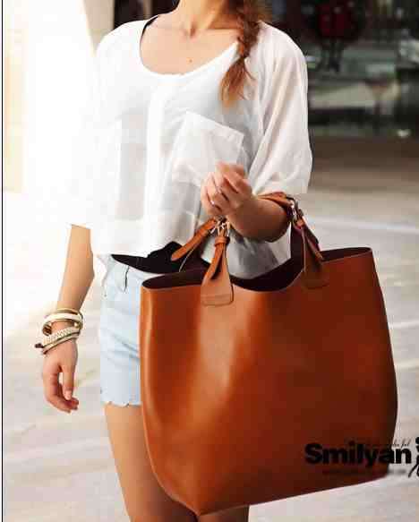 Large Capacity Handbag Brown