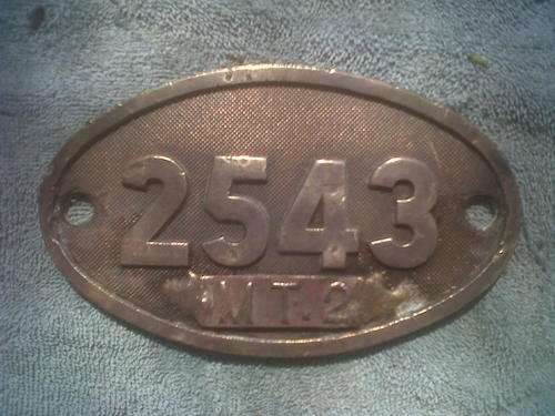 SAR&H RAILWAY TRUCK IDENTIFICATION PLATE : SOLID BRASS
