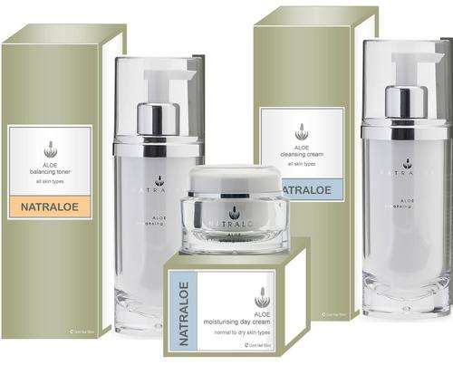 Natraloe Cleanser, Toner & Day Cream with certified organic Aloe gel