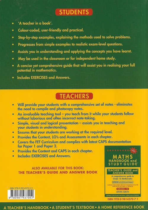 Maths Hand Book And Study Guide