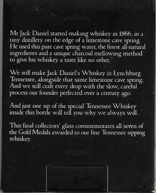 Whiskey Glass (Jack Daniels Gold Medal limited edition 5 of 8)